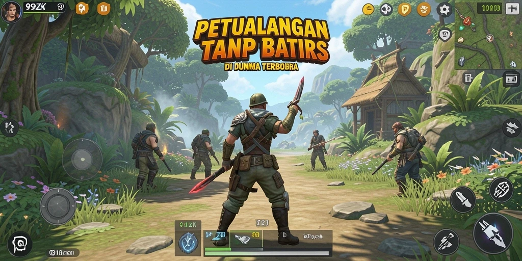Tangkapan layar gameplay 99ZK menampilkan eksplorasi dunia terbuka yang menakjubkan.