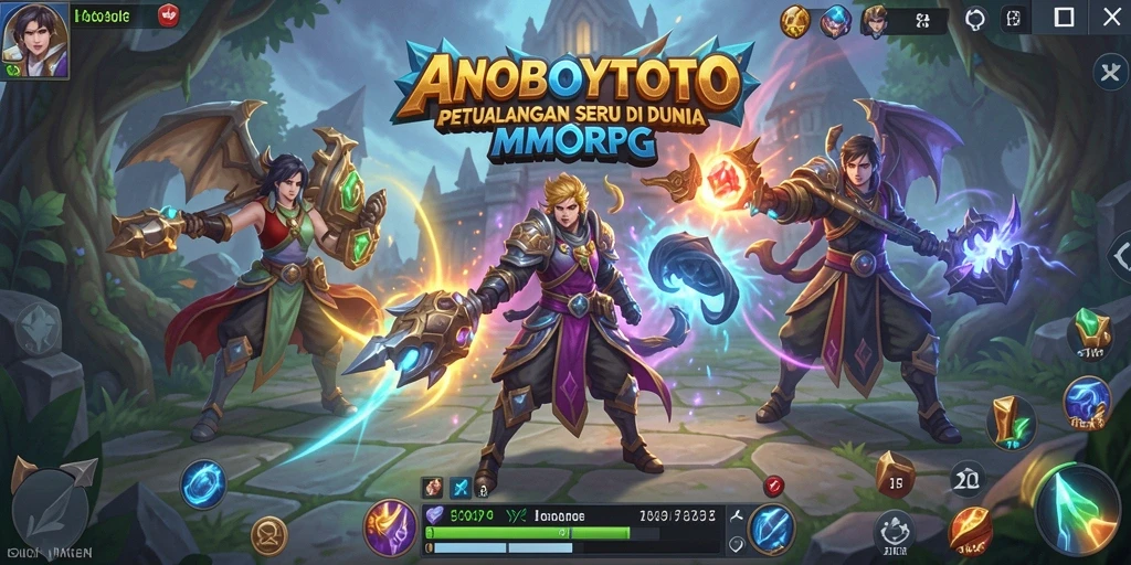 Tangkapan layar ANOBOYTOTO menampilkan aksi pertempuran mendebarkan di dunia MMORPG.