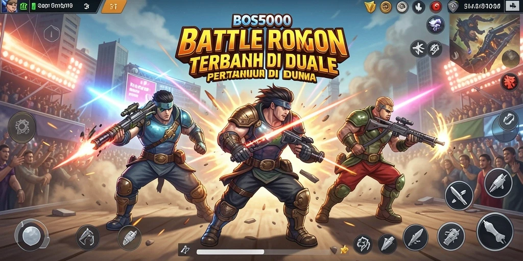 Tangkapan layar gameplay BOS5000 yang penuh aksi dan strategi.