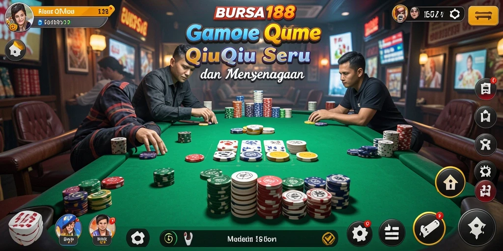 Tampilan layar permainan QiuQiu yang menarik dan interaktif.