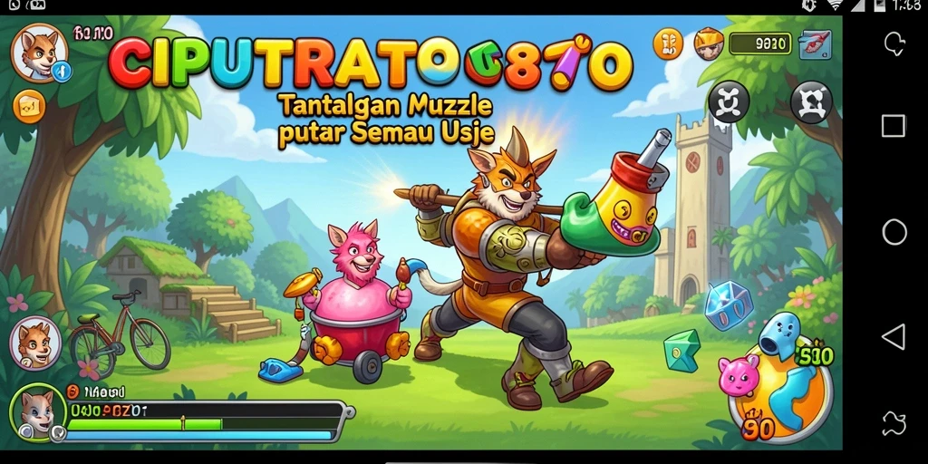 Screenshot utama CIPUTRATOTO menampilkan gameplay puzzle yang mendebarkan.