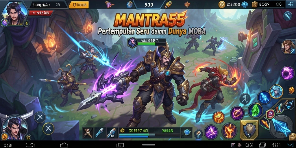 Screenshot utama MANTRA55 yang menampilkan aksi gameplay seru.