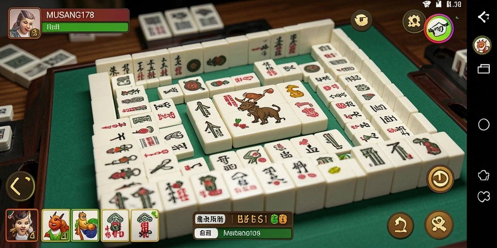 Screenshot utama MUSANG178 menampilkan gameplay Mahjong yang menarik.