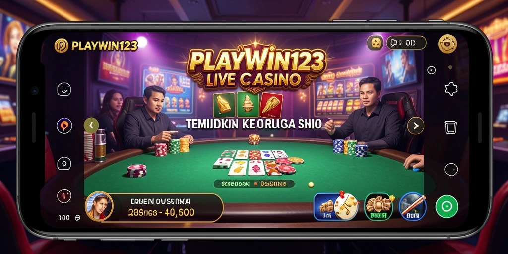 Screenshot utama PLAYWIN123 menampilkan keseruan gameplay Live Casino.