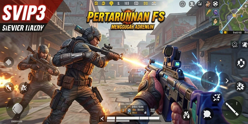 Tampilan gameplay yang mendebarkan dan penuh aksi dalam SVIP3.
