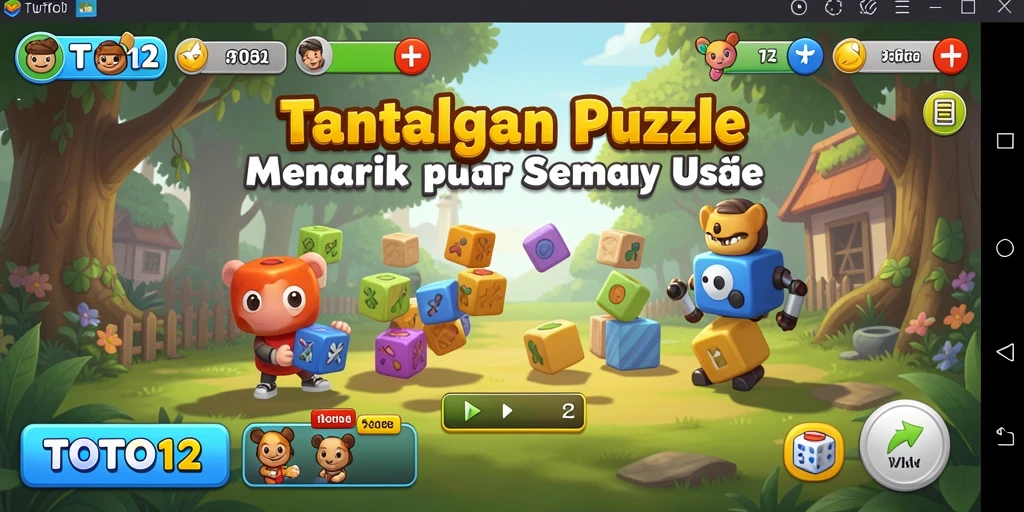 Tampilan gameplay puzzel yang menantang dan menarik di TOTO12.